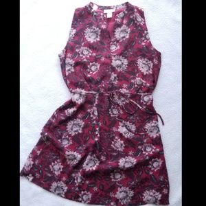 《Loft》Sleeveless Magenta Floral Dress